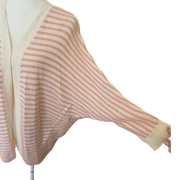 Market & Spruce Pink & Cream Stripe Sweater Size L - Picture 3 of 7